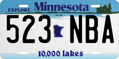 MN license plate 523NBA
