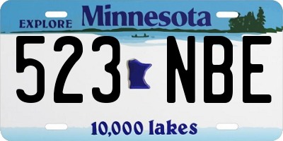MN license plate 523NBE