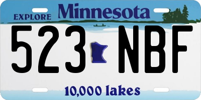 MN license plate 523NBF