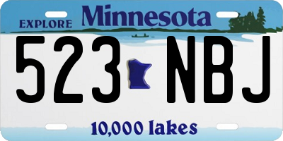 MN license plate 523NBJ