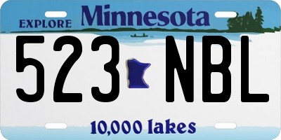 MN license plate 523NBL