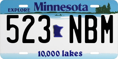 MN license plate 523NBM