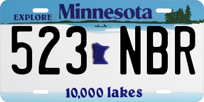 MN license plate 523NBR