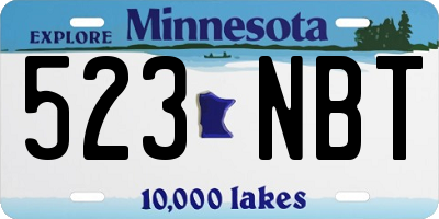 MN license plate 523NBT