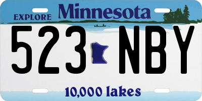 MN license plate 523NBY