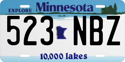 MN license plate 523NBZ