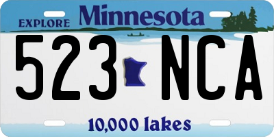 MN license plate 523NCA