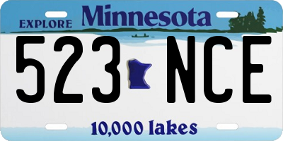 MN license plate 523NCE