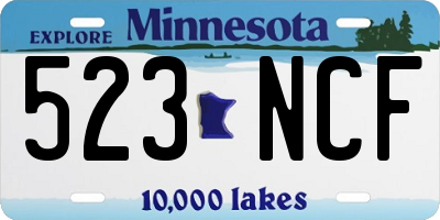 MN license plate 523NCF