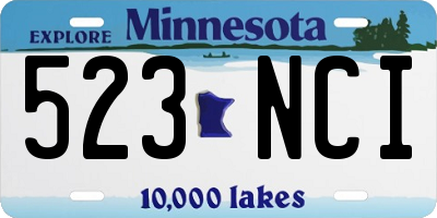 MN license plate 523NCI