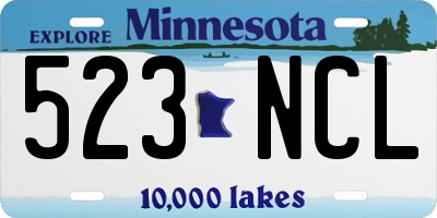 MN license plate 523NCL