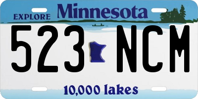 MN license plate 523NCM