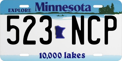 MN license plate 523NCP