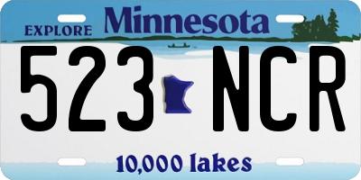 MN license plate 523NCR