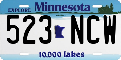 MN license plate 523NCW
