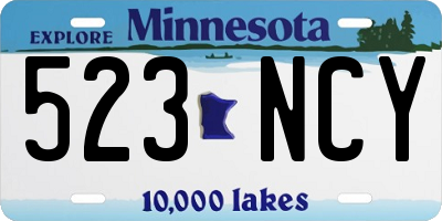 MN license plate 523NCY