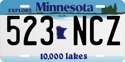 MN license plate 523NCZ