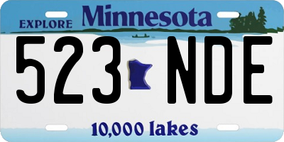 MN license plate 523NDE