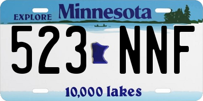 MN license plate 523NNF