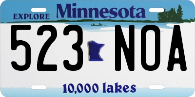 MN license plate 523NOA