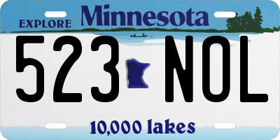 MN license plate 523NOL