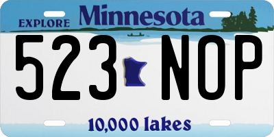 MN license plate 523NOP