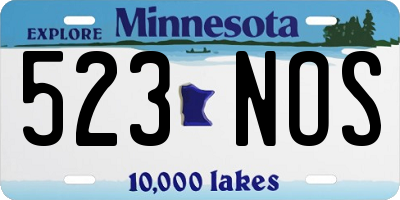 MN license plate 523NOS