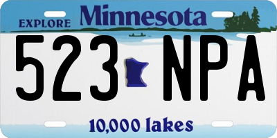 MN license plate 523NPA