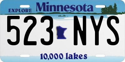 MN license plate 523NYS