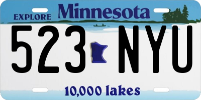 MN license plate 523NYU