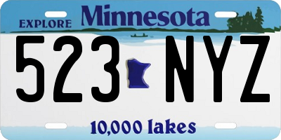 MN license plate 523NYZ