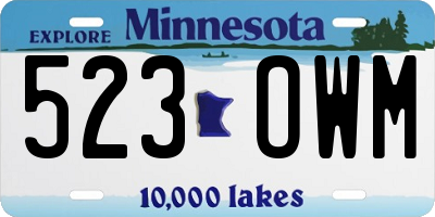 MN license plate 523OWM