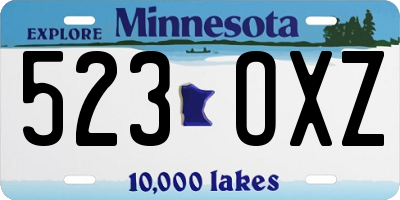 MN license plate 523OXZ