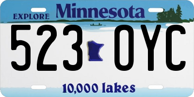 MN license plate 523OYC
