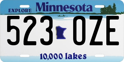 MN license plate 523OZE