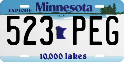 MN license plate 523PEG