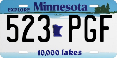 MN license plate 523PGF