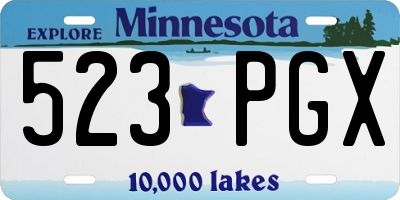 MN license plate 523PGX