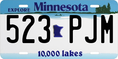 MN license plate 523PJM
