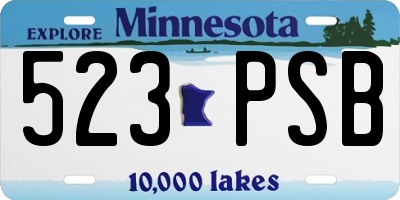 MN license plate 523PSB