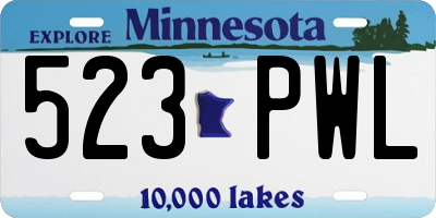MN license plate 523PWL