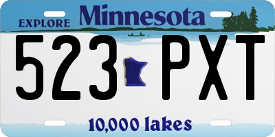 MN license plate 523PXT