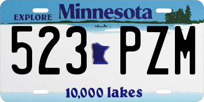 MN license plate 523PZM