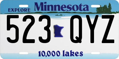 MN license plate 523QYZ