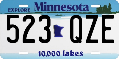 MN license plate 523QZE