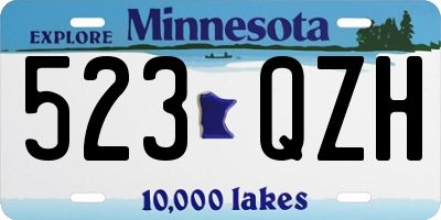 MN license plate 523QZH