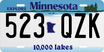MN license plate 523QZK