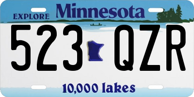 MN license plate 523QZR