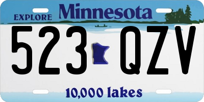 MN license plate 523QZV