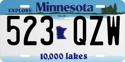 MN license plate 523QZW